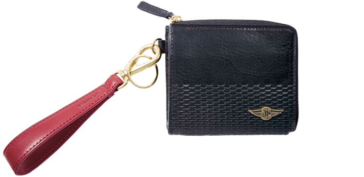 L-shaped zip wallet