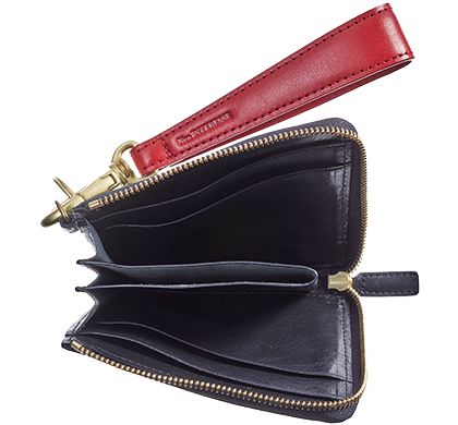 L-shaped zip wallet